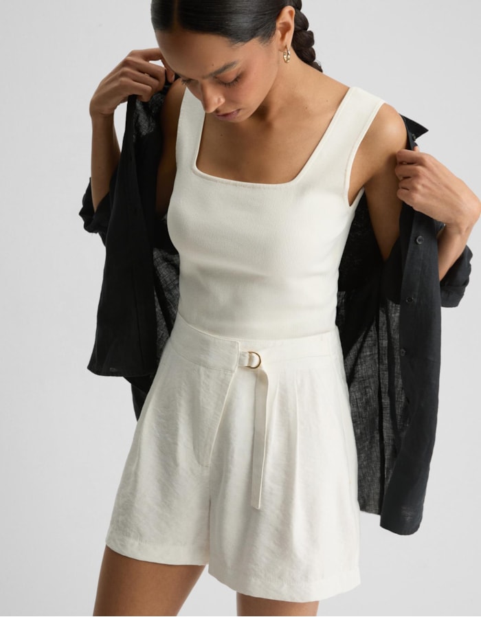 Shoulder — Bermuda com Cós Transpassado