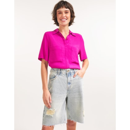 Bermuda Jeans Barra a Fio