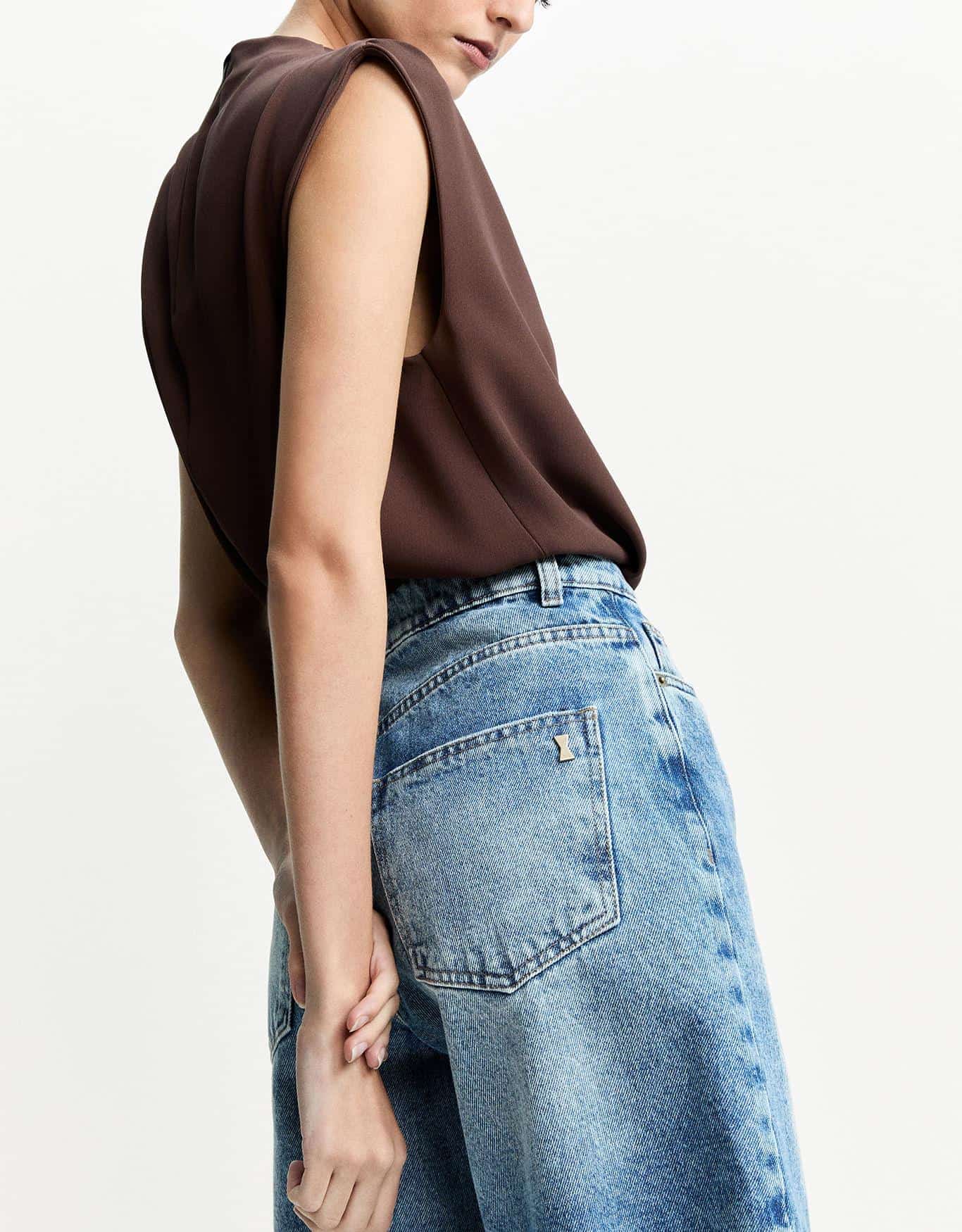 Bermuda Jeans Barra Larga