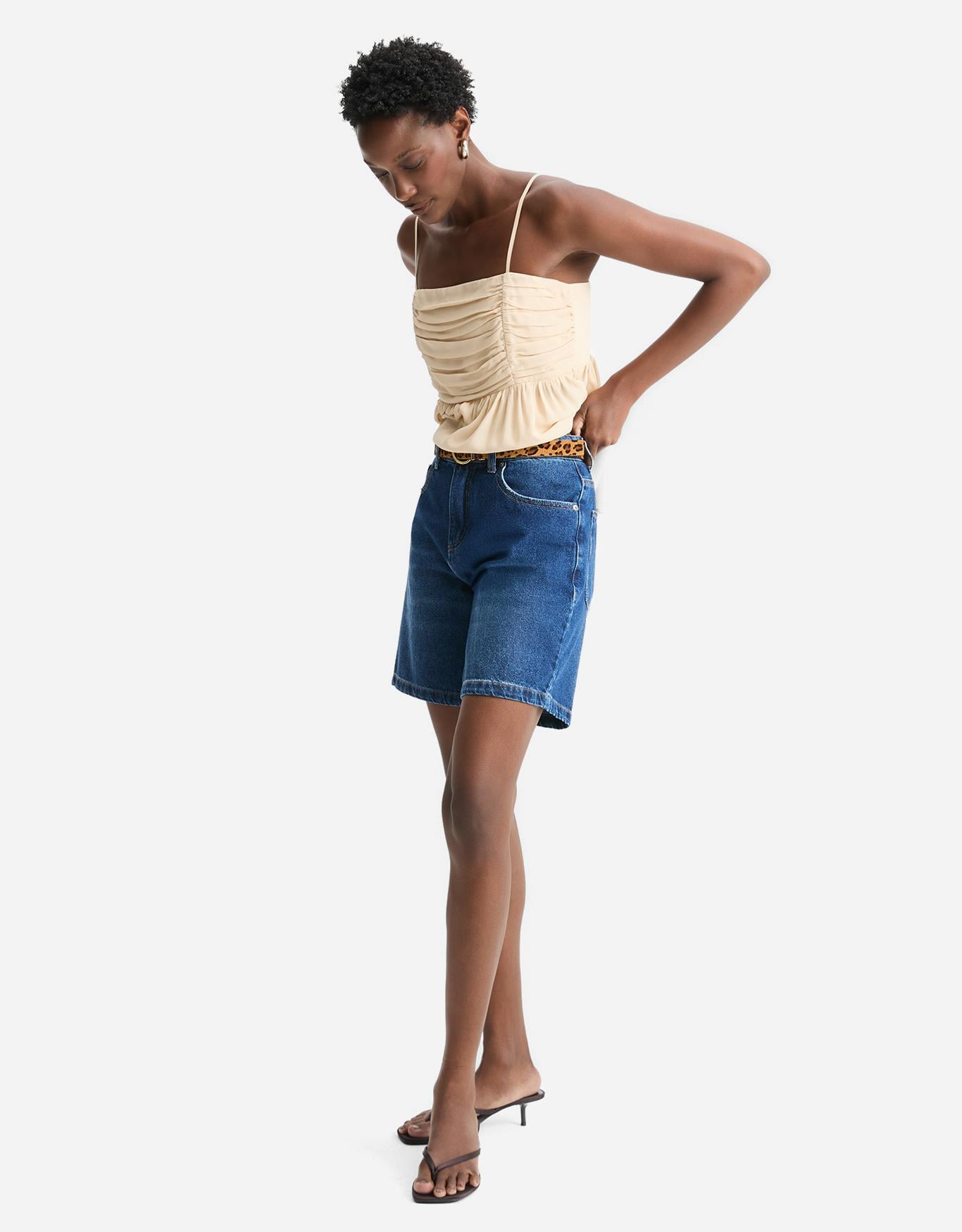 Bermuda Jeans Cintura Media