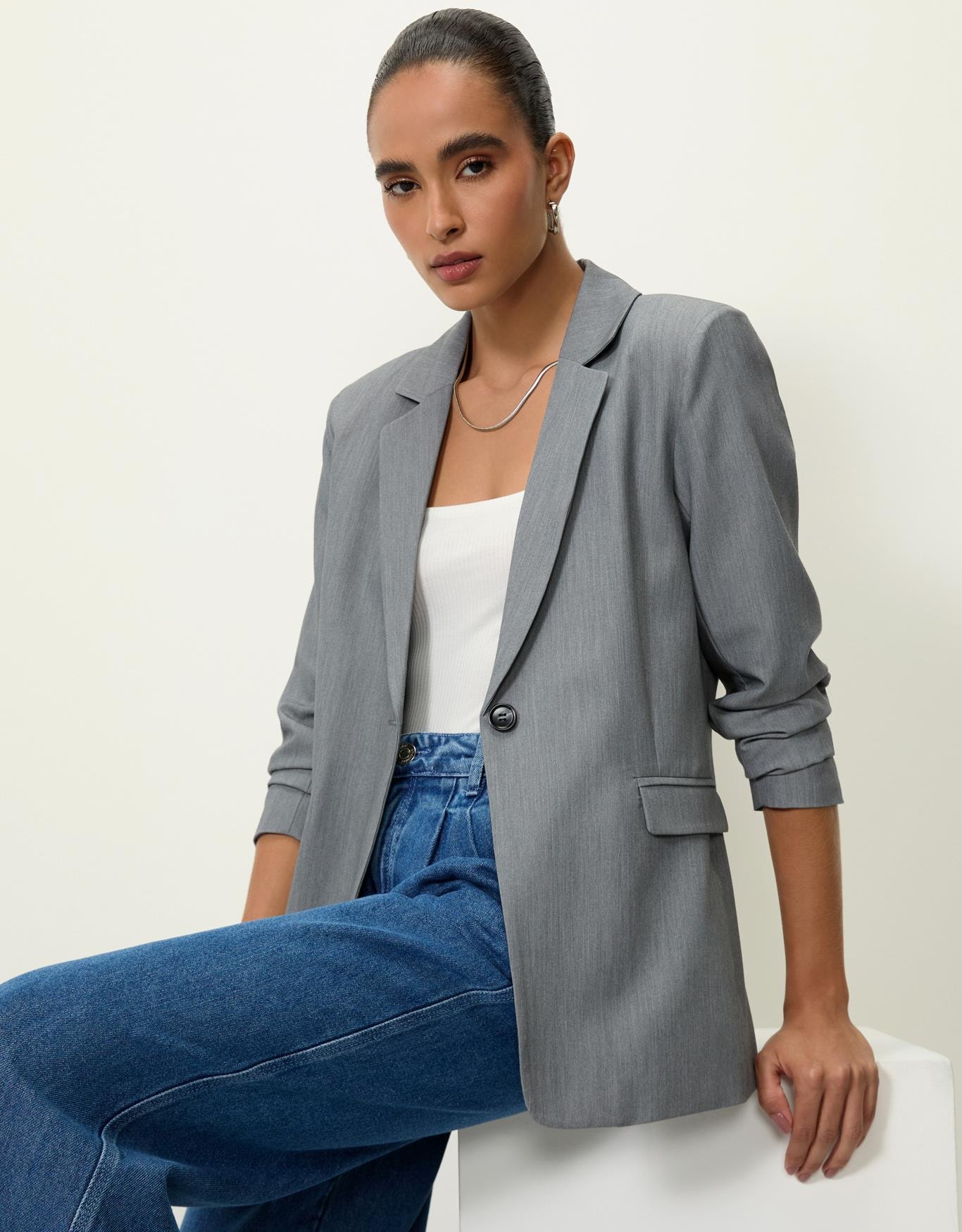 Blazer Alfaiatado Cinza