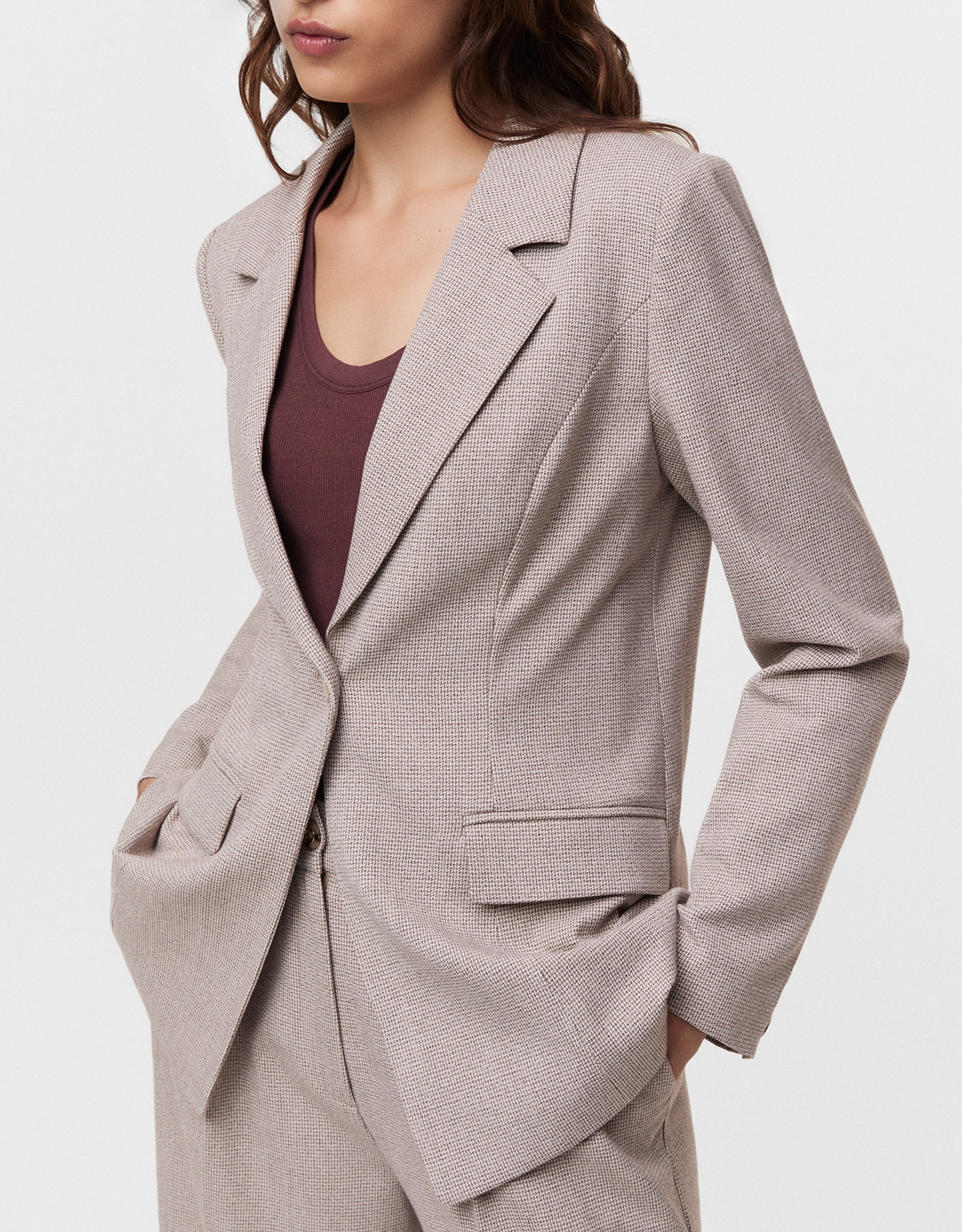 Blazer Alfaiatado Mini Pied Poule