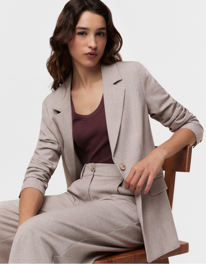 Shoulder — Blazer Alfaiatado Mini Pied Poule