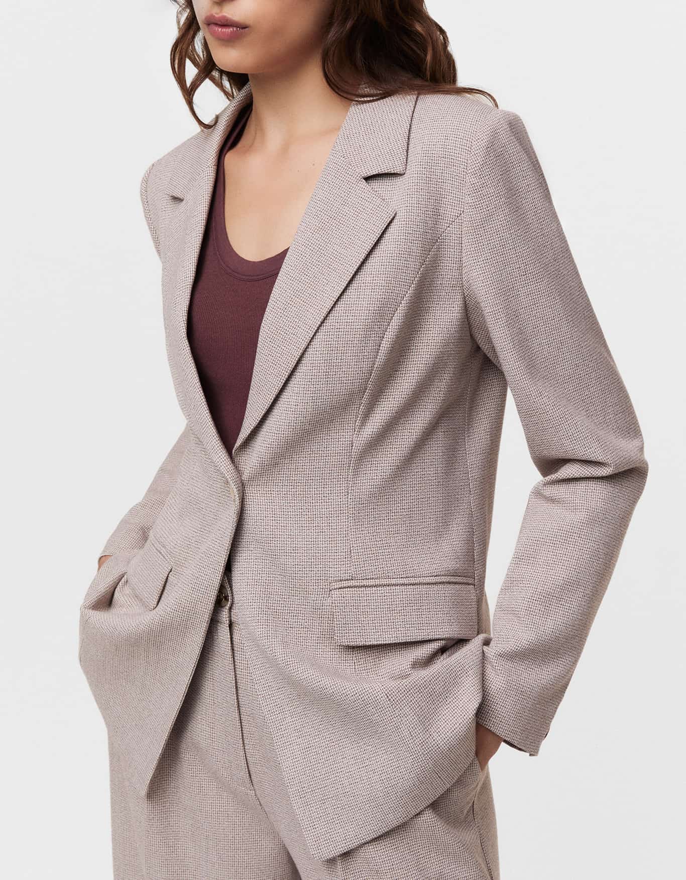 Blazer Alfaiatado Mini Pied Poule