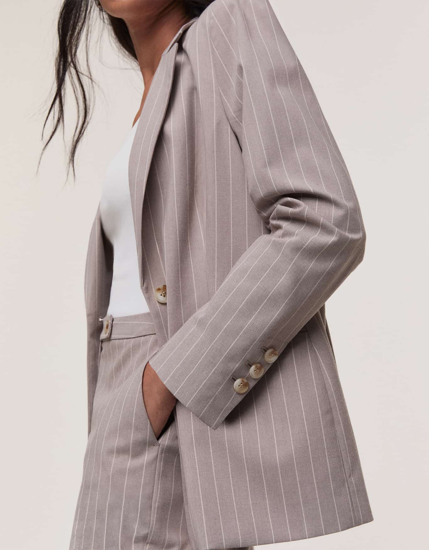 Blazer Alfaiatado Risca de Giz