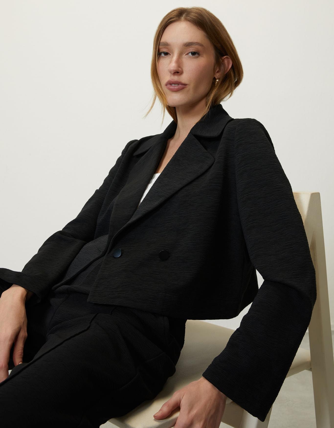 Blazer Curto Textura 360
