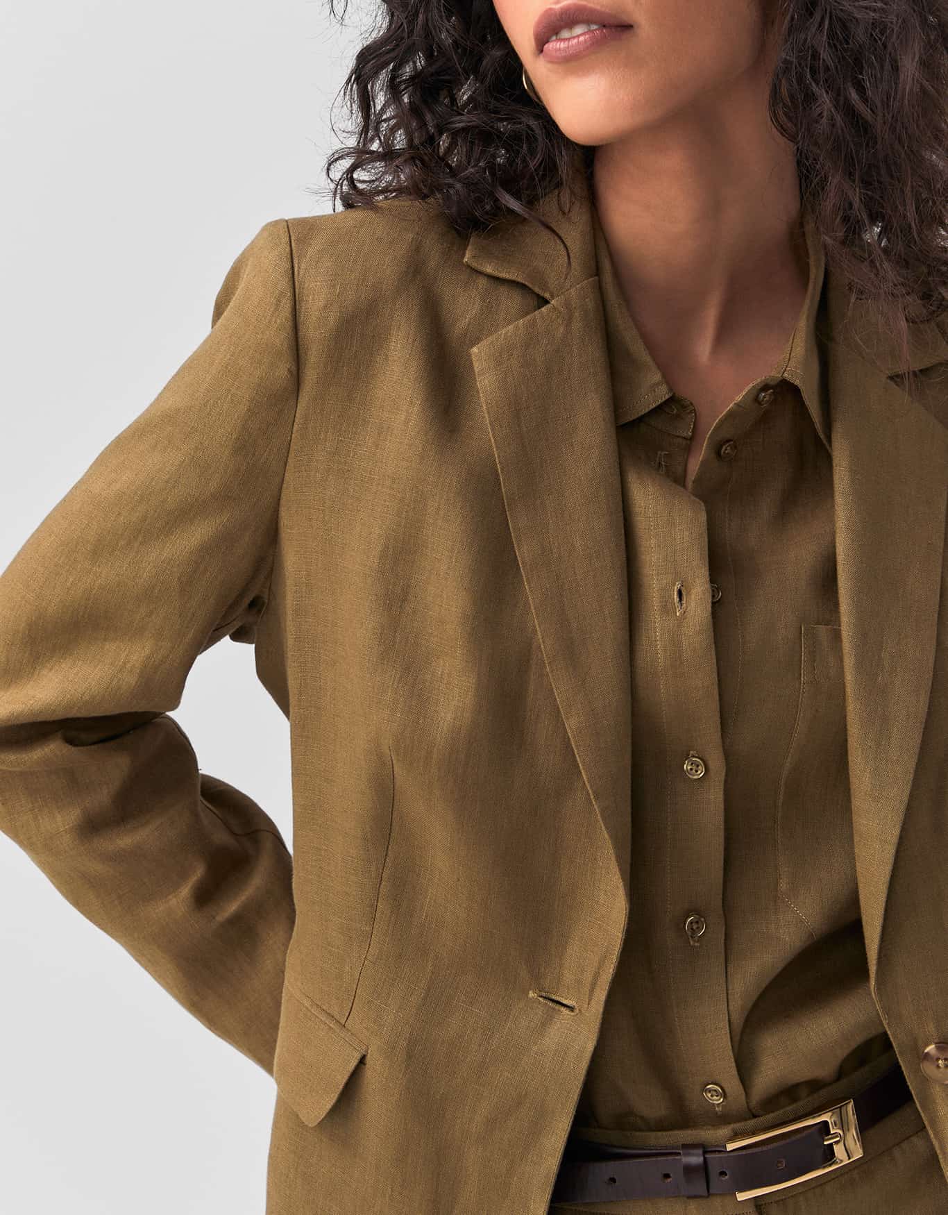 Blazer Linho Alfaiatado Verde Oliva