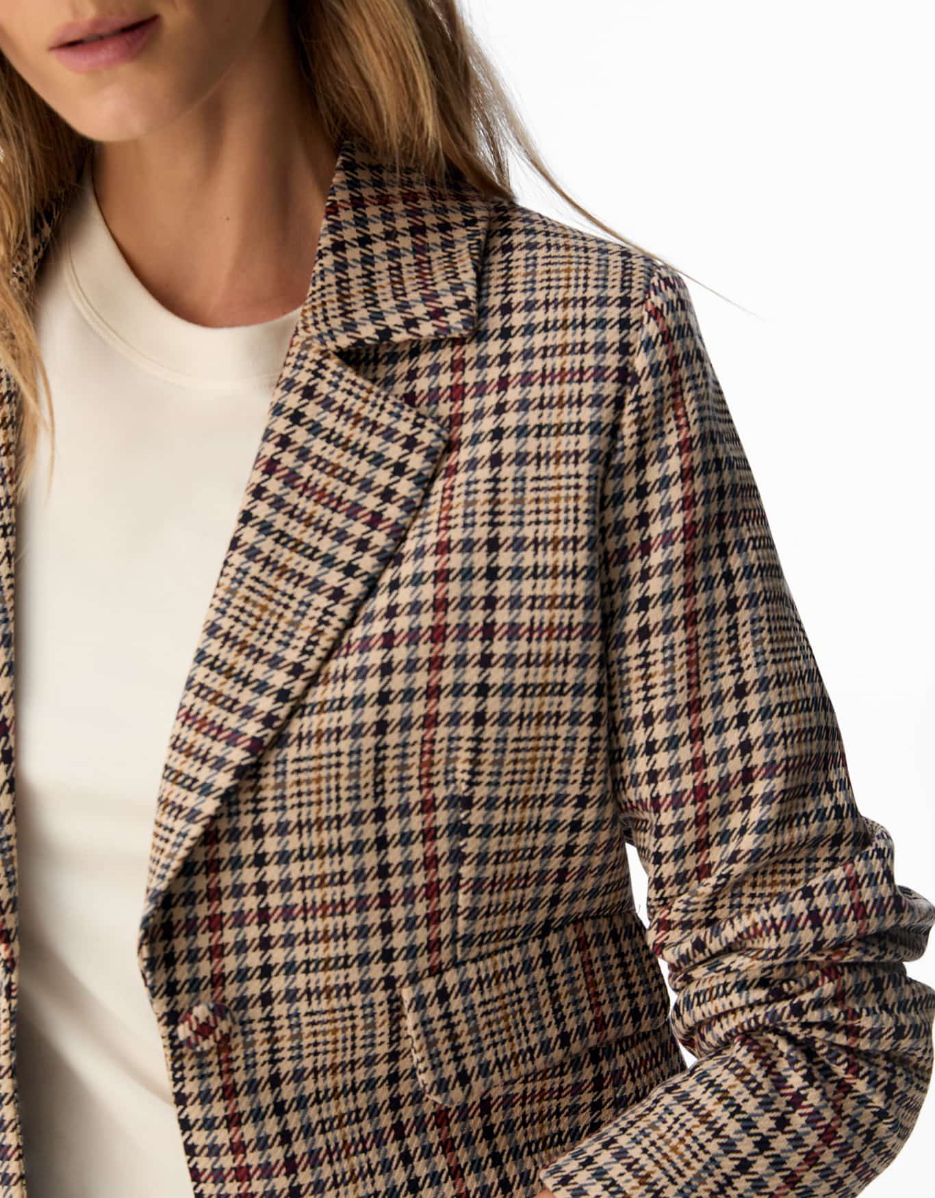 Blazer Pied Poule Xadrez