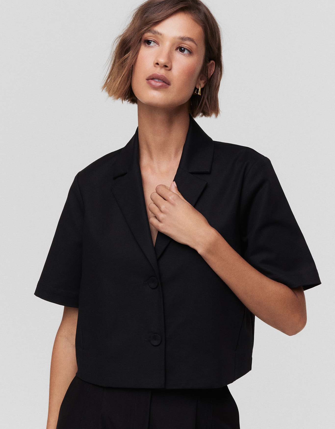 Blazer Reto Abotoamento Duplo