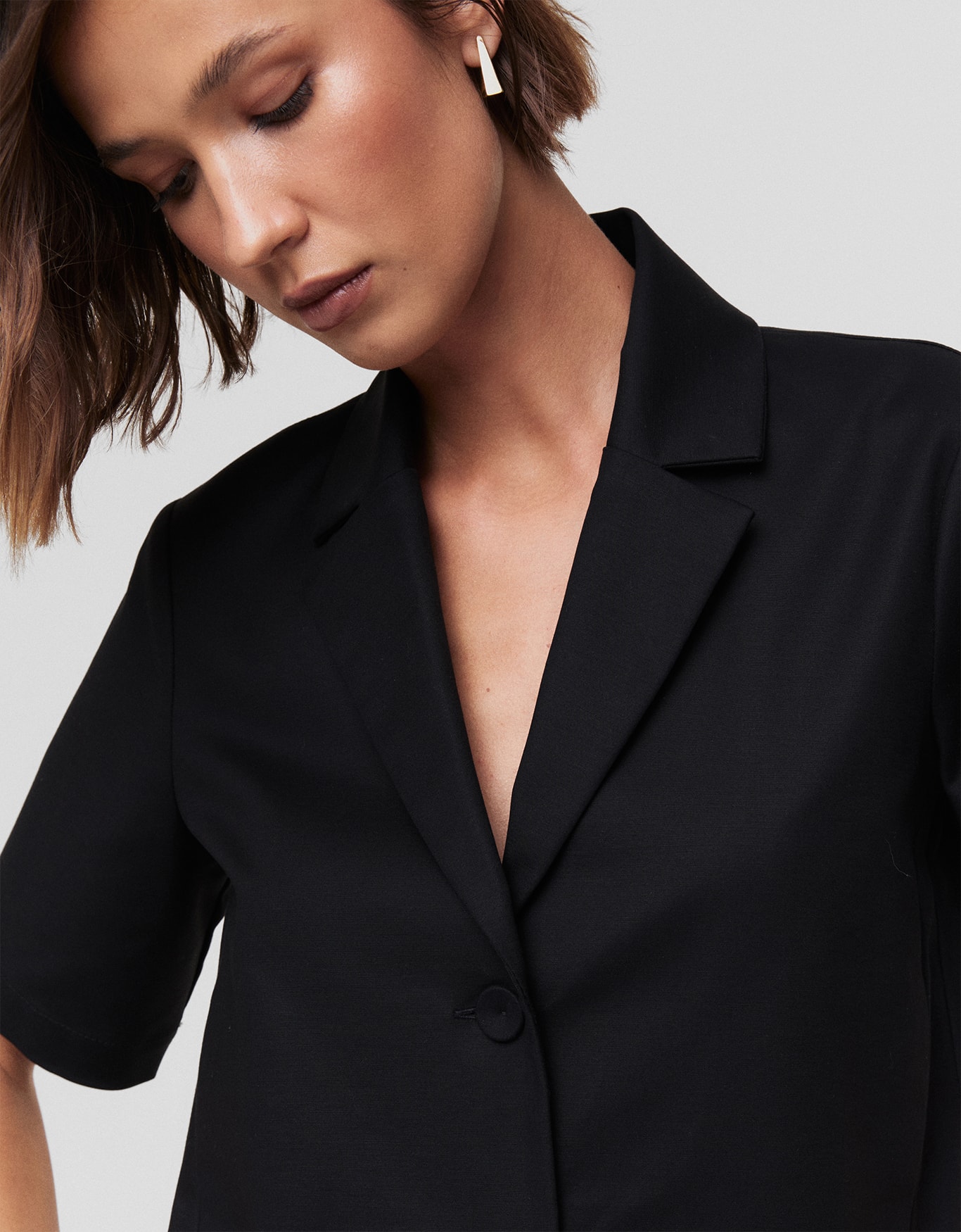 Blazer Reto Abotoamento Duplo