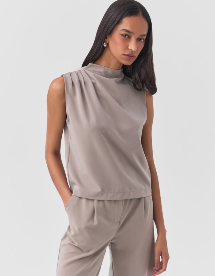 Shoulder — Blusa 360 Alfaiataria Leve 360 Cinza