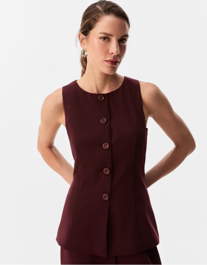 Shoulder — Blusa 360 Botões Alfaiataria Leve