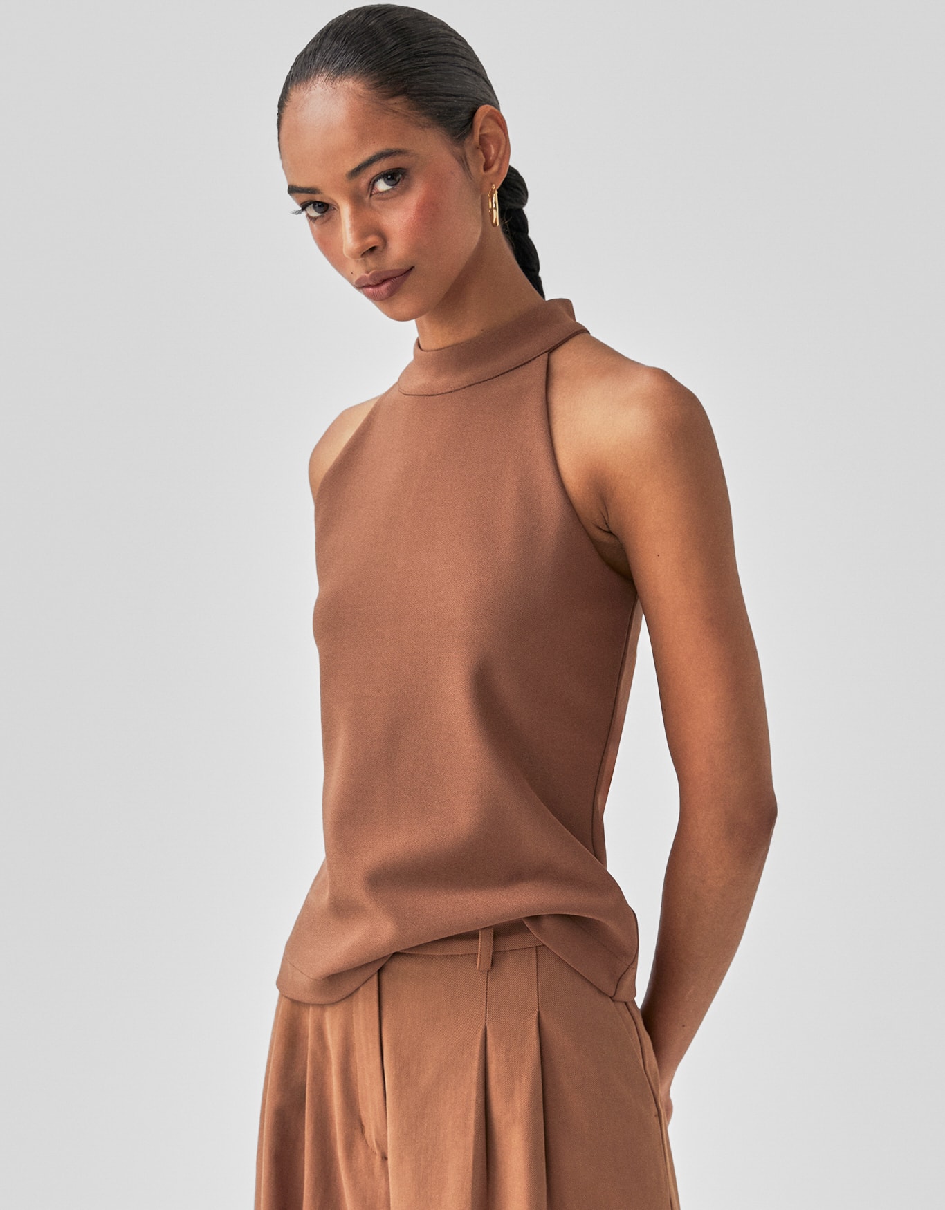 Blusa 360 Crepe Gola Alta