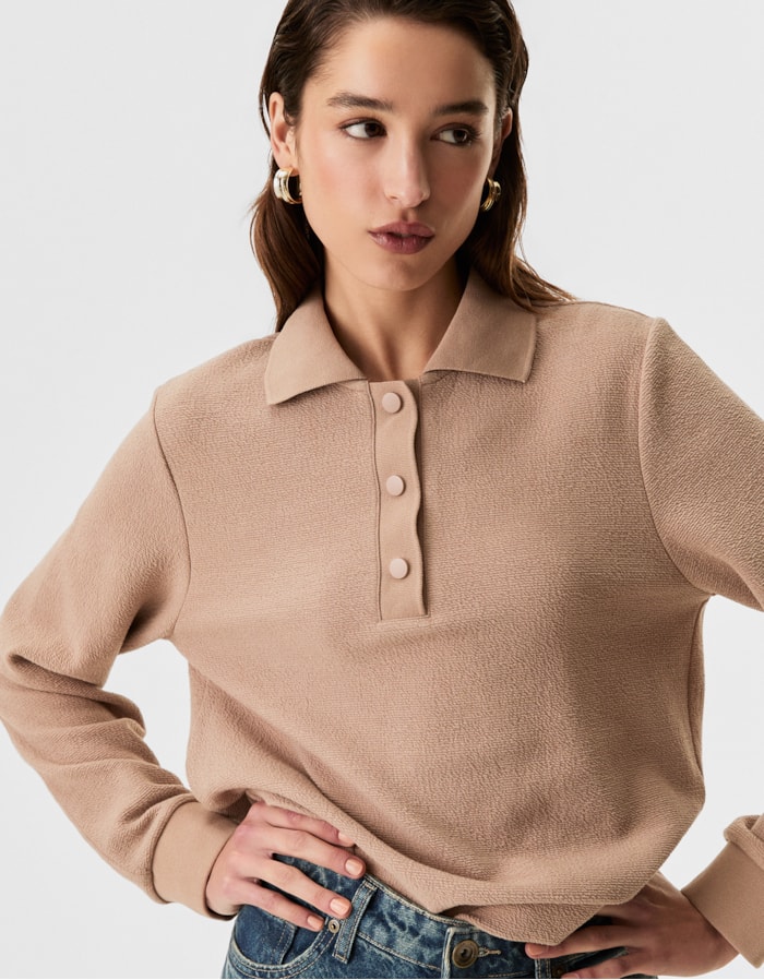 Shoulder — Blusa 360 Manga Longa Textura
