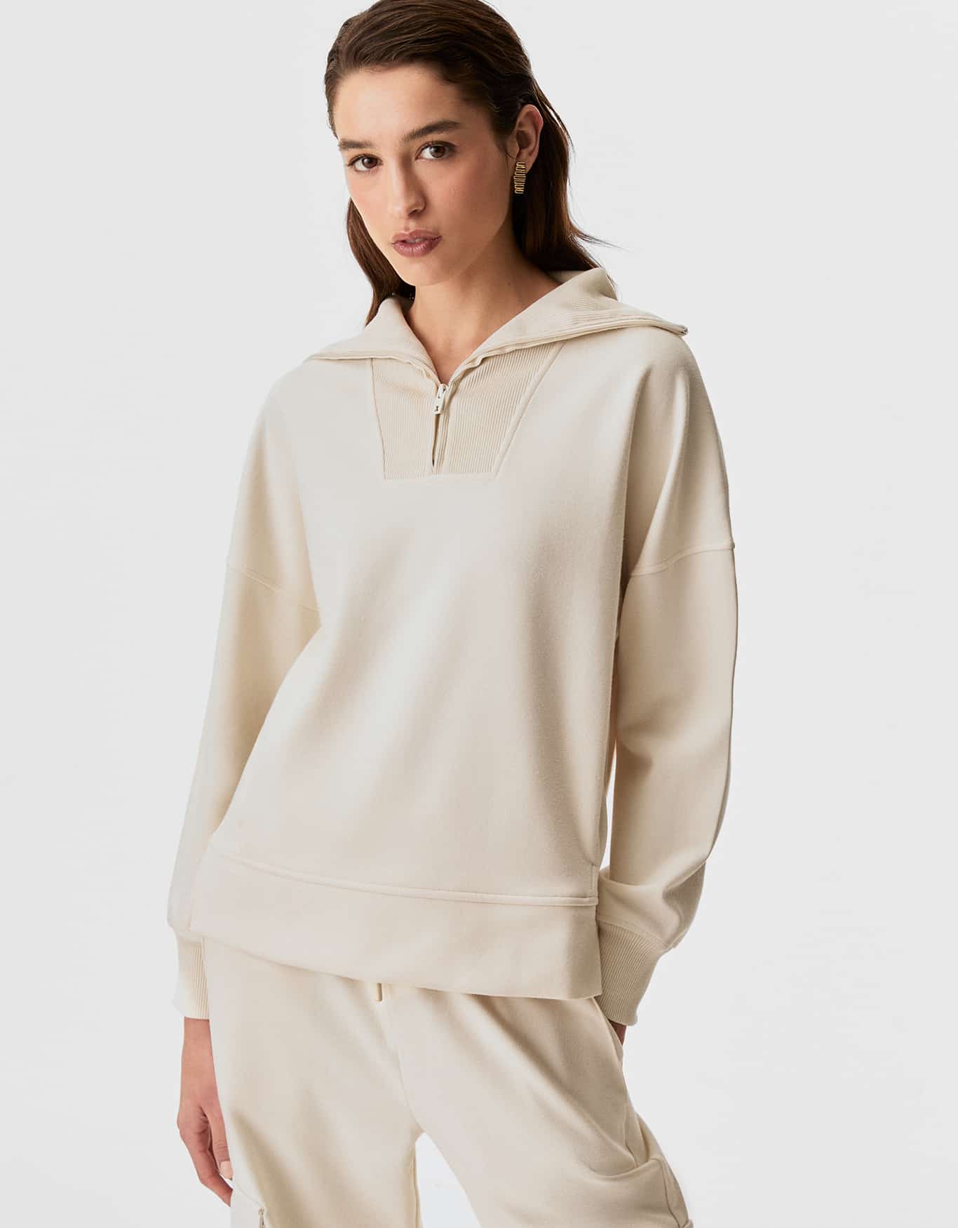 Blusa 360 Meio Ziper Moletom