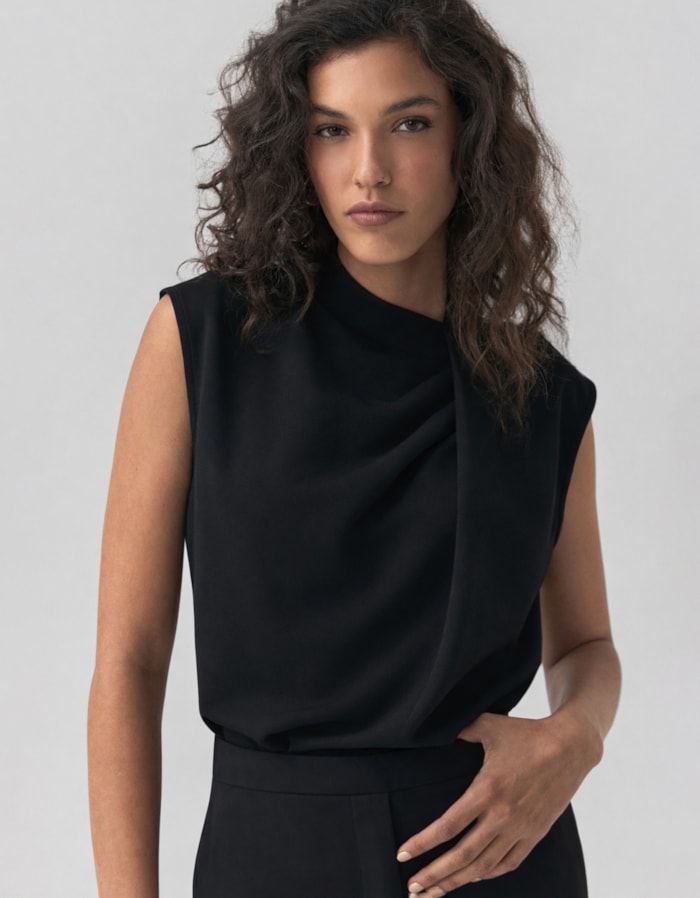 Shoulder — Blusa 360 Pregas Crepe