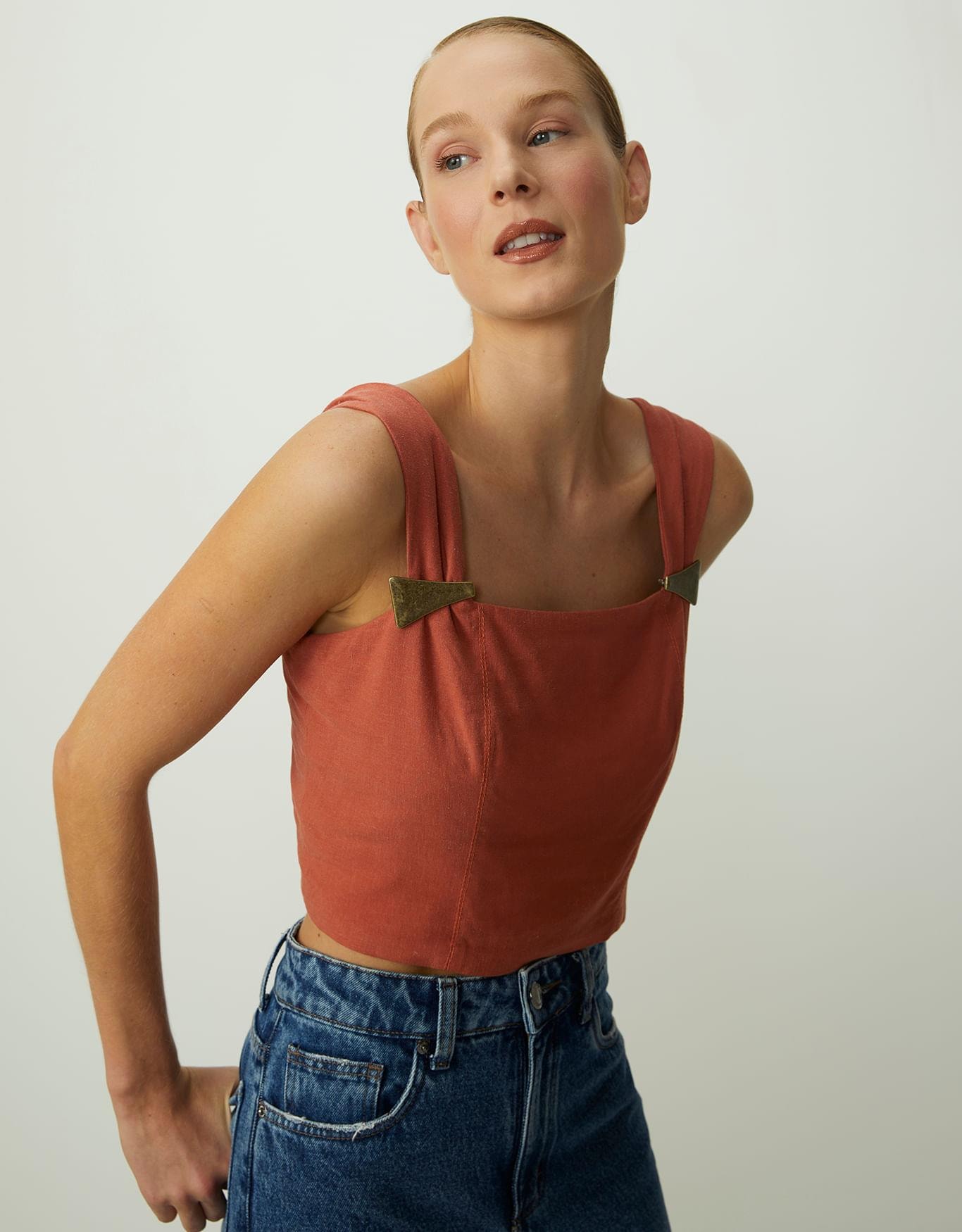 Blusa Alça Larga Ferrugem
