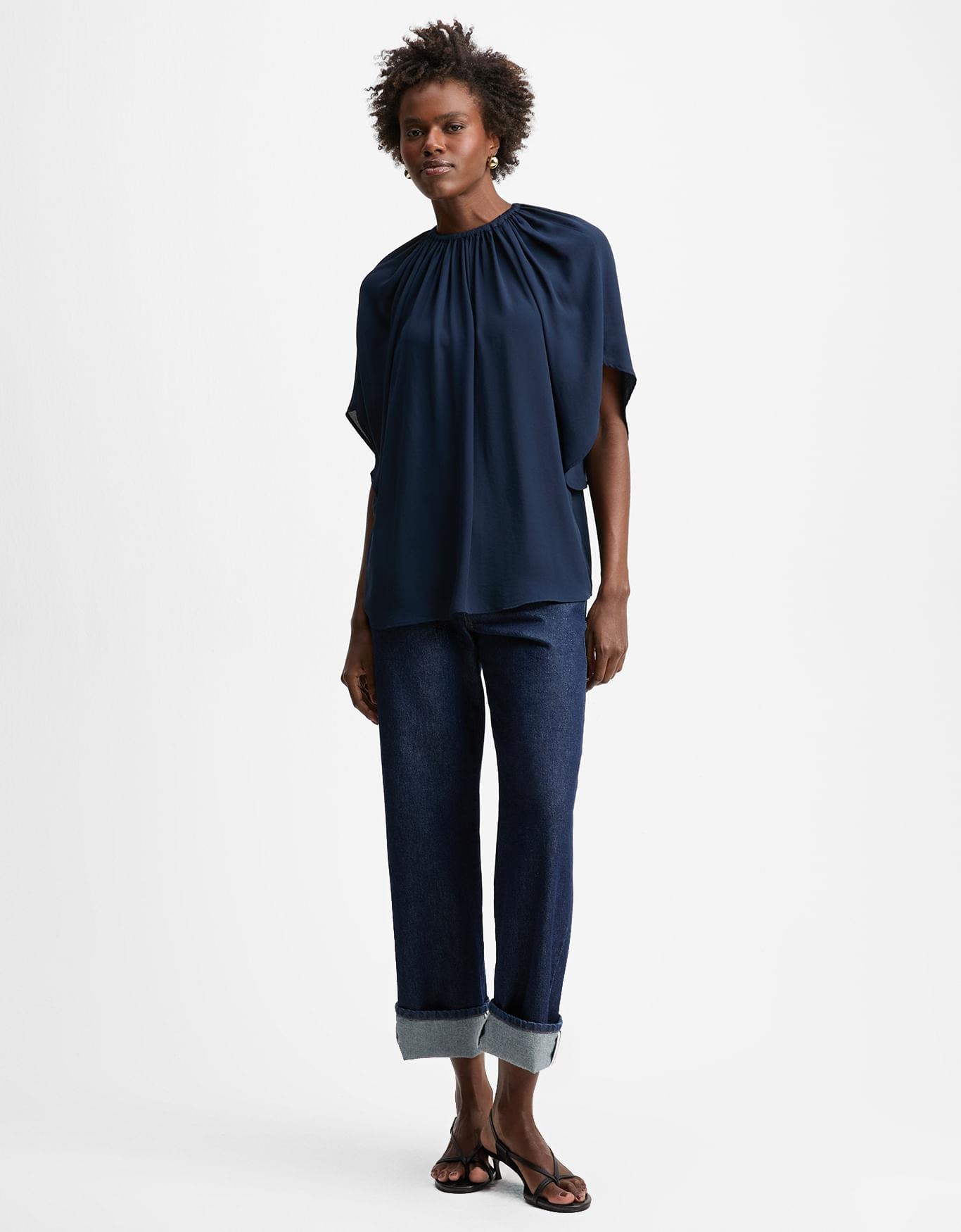 Blusa Alongada Elástico Gola