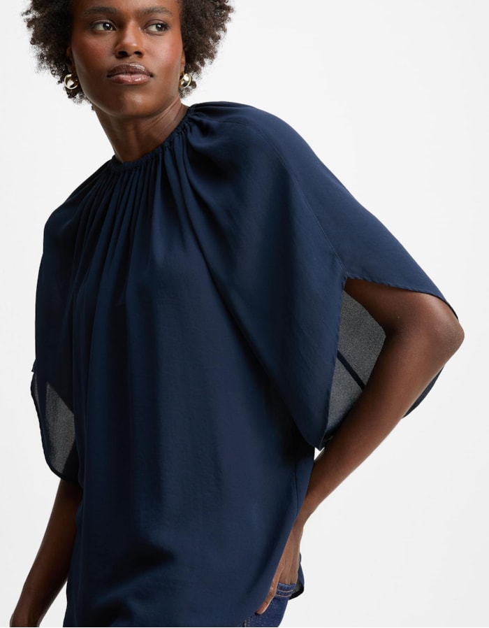 Blusa Alongada Elástico Gola