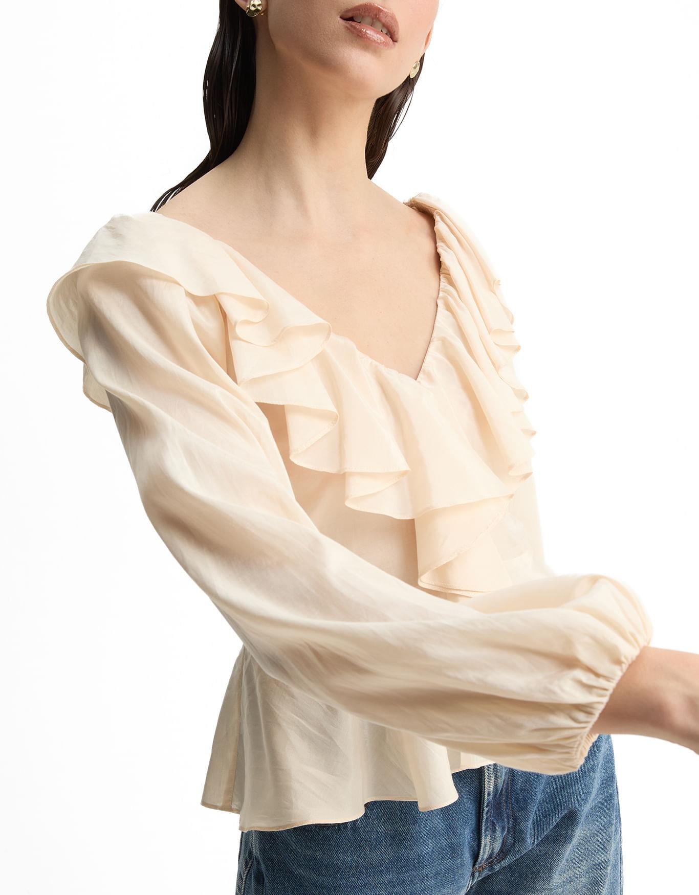 Blusa Ampla Com Babados