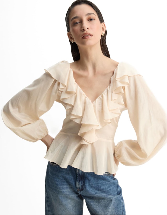 Shoulder — Blusa Ampla com Babados