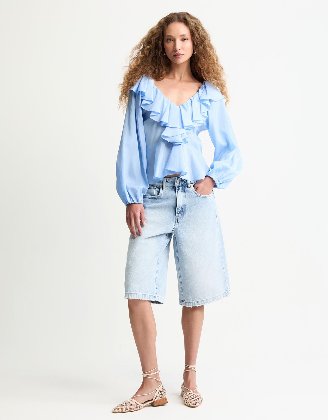 Blusa Ampla Com Babados