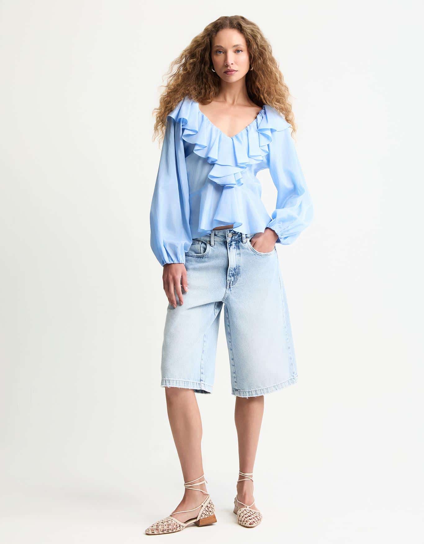 Blusa Ampla Com Babados