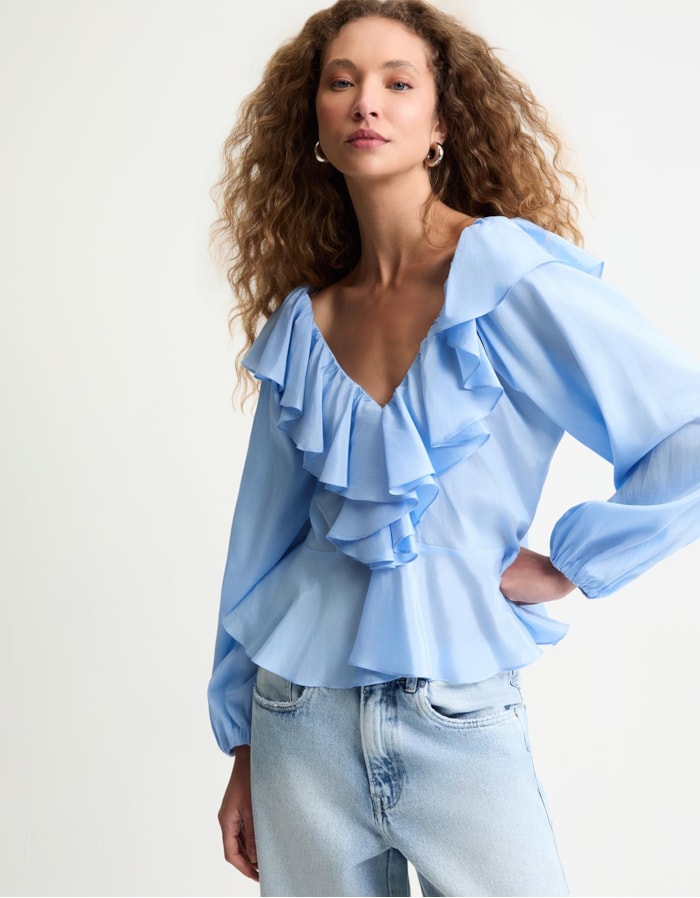 Shoulder — Blusa Ampla com Babados