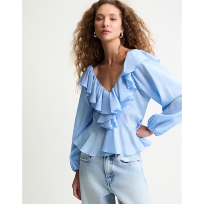 Blusa Ampla Com Babados