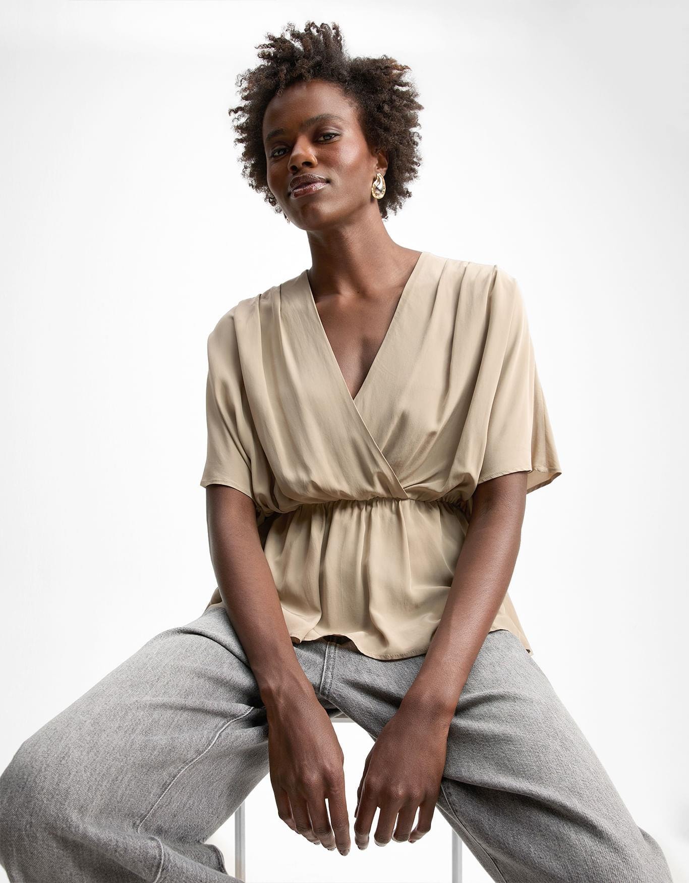 Blusa Ampla com Pregas