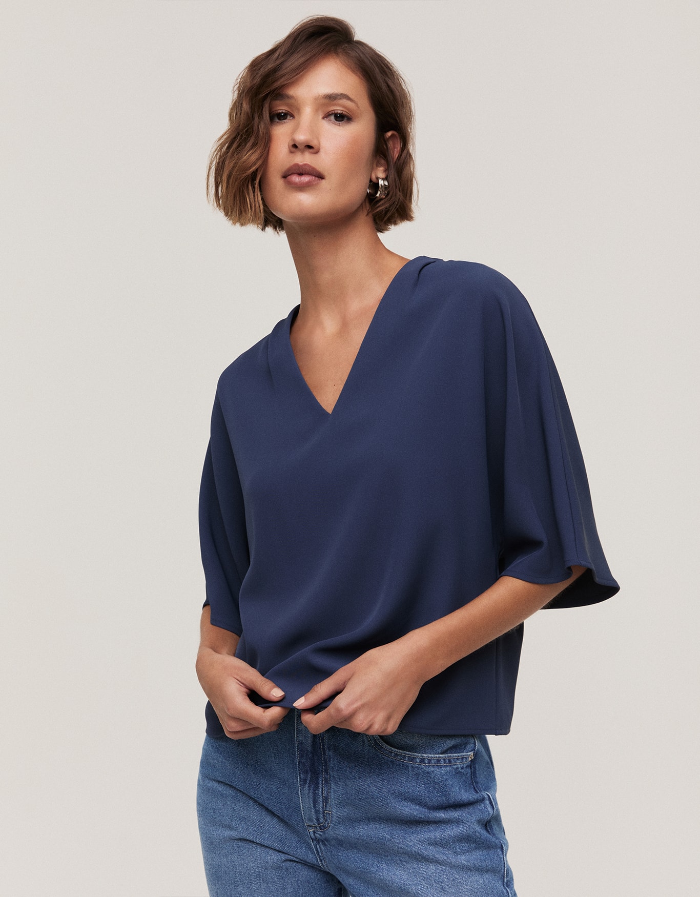 Blusa Ampla Decote V