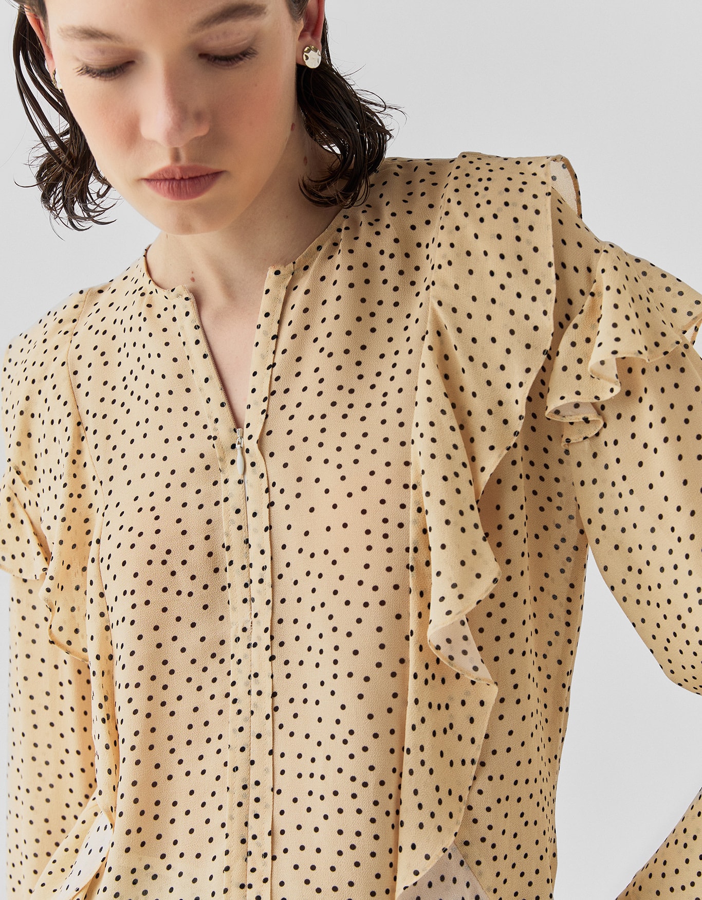 Blusa Ampla Poá Vanilla