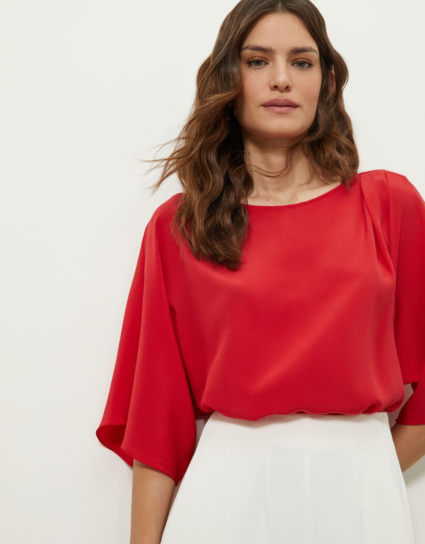 Blusa Ampla Seda Vermelha
