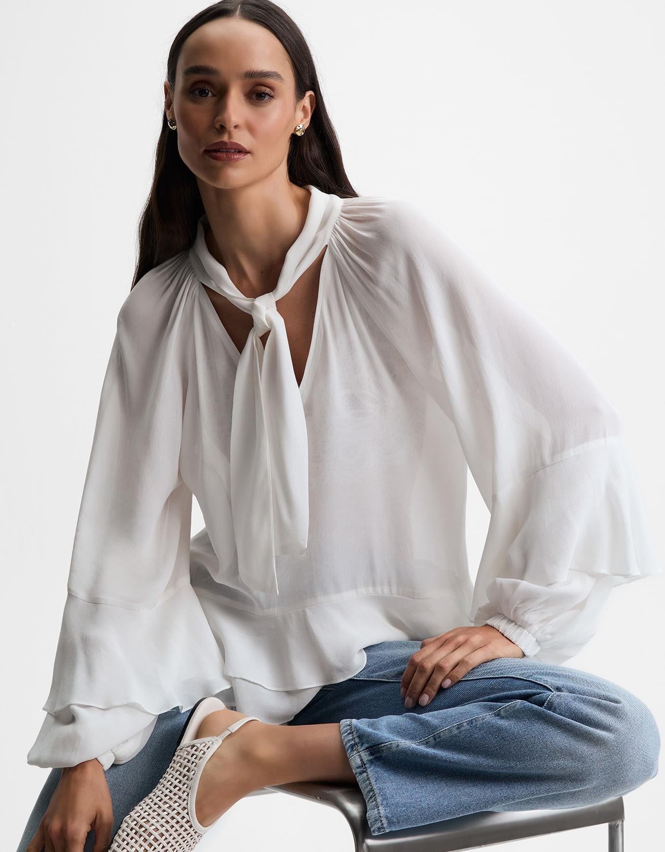 Blusa Babados Com Amarração