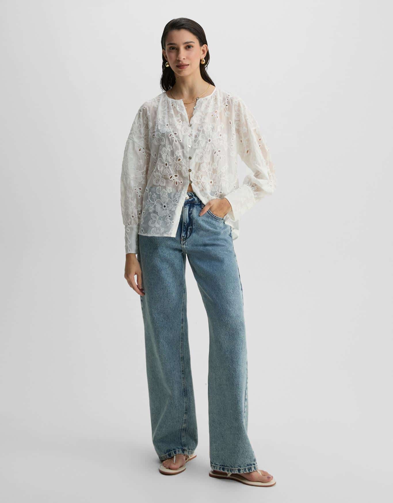 Blusa Bordado Floral