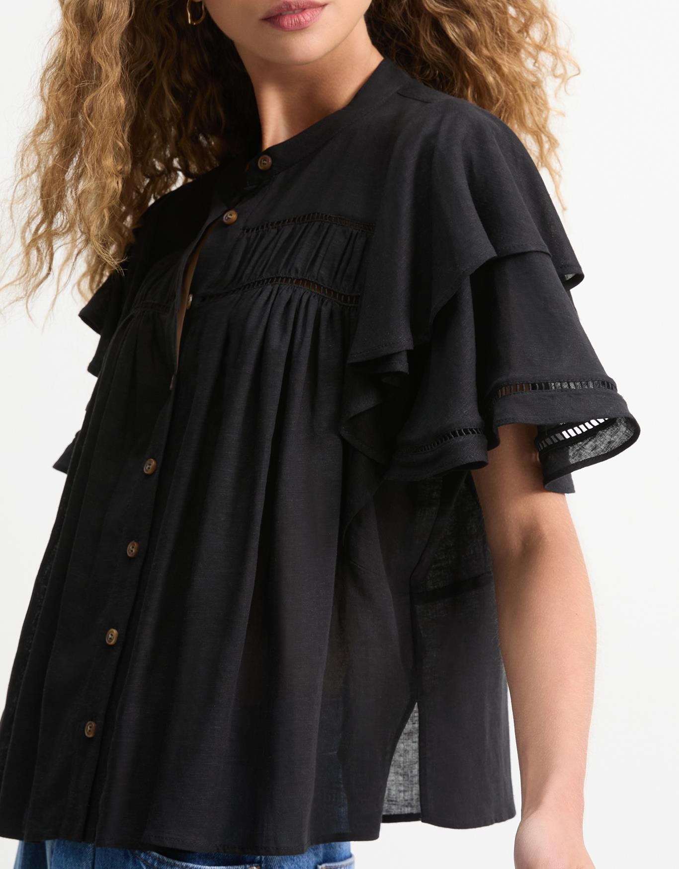 Blusa Botões Manga Curta