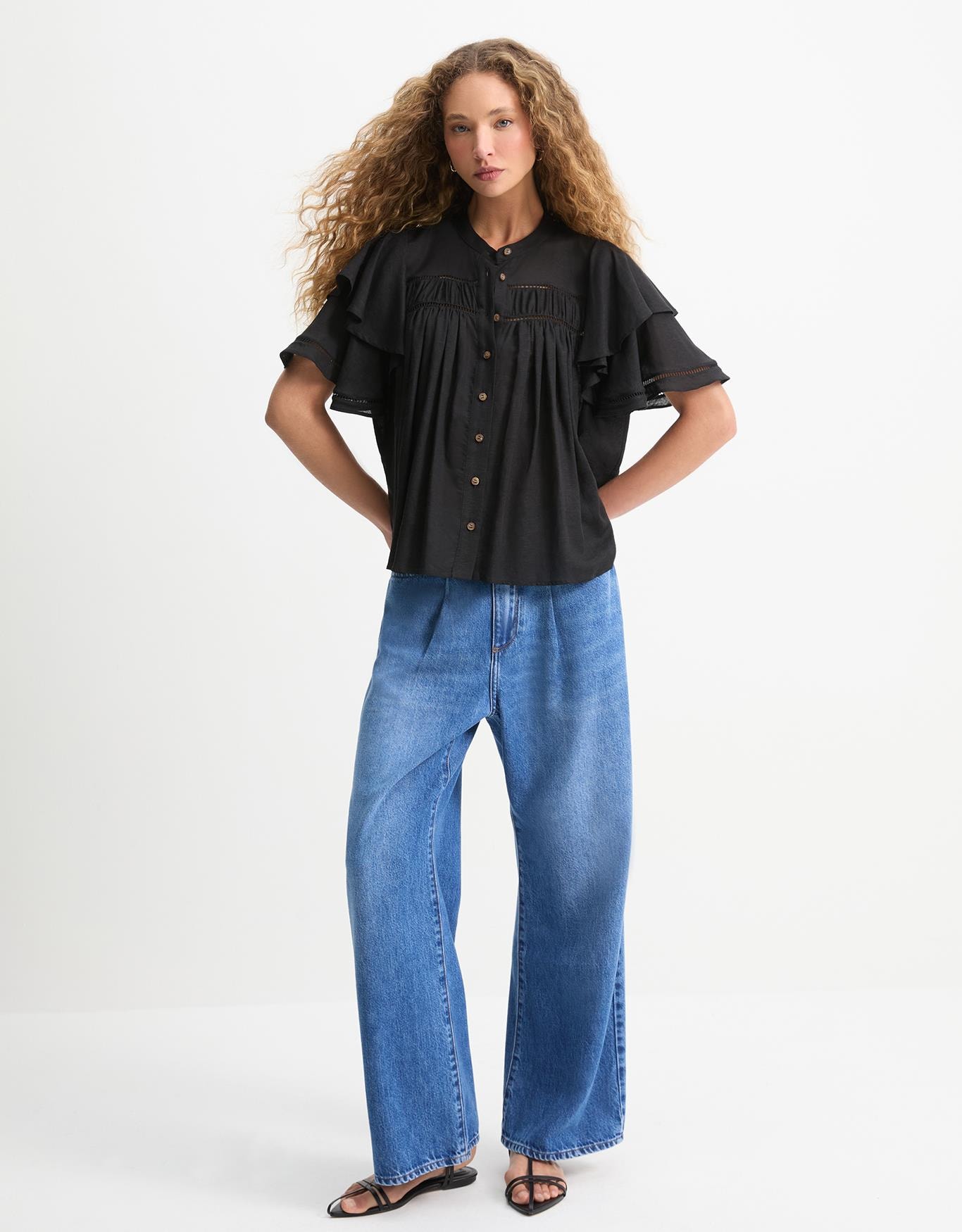 Blusa Botões Manga Curta