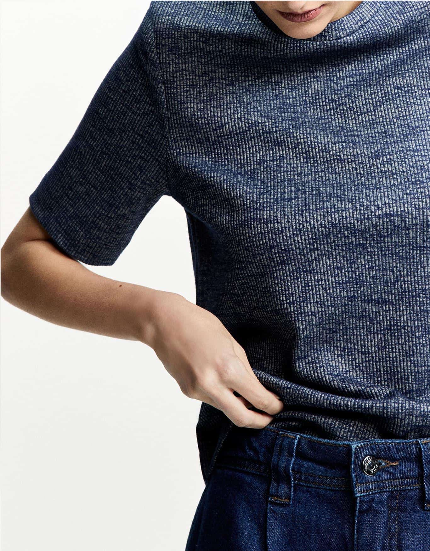 Blusa Canelado Mesclado