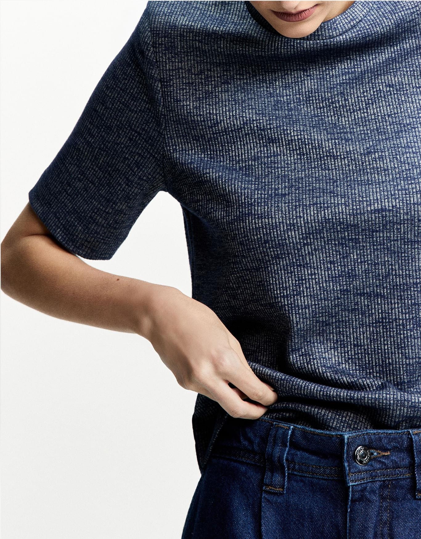 Blusa Canelado Mesclado