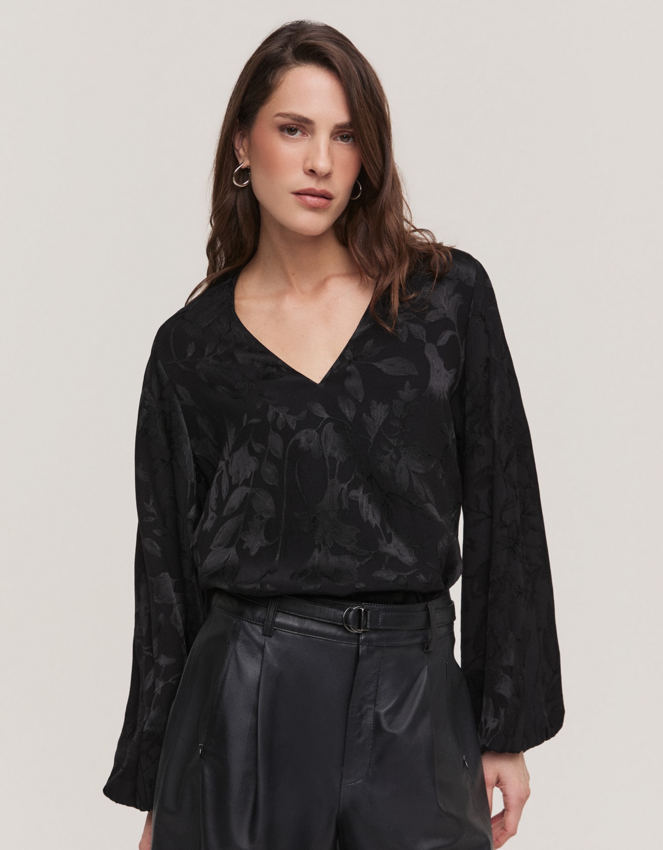 Blusa  Cetim Jacquard