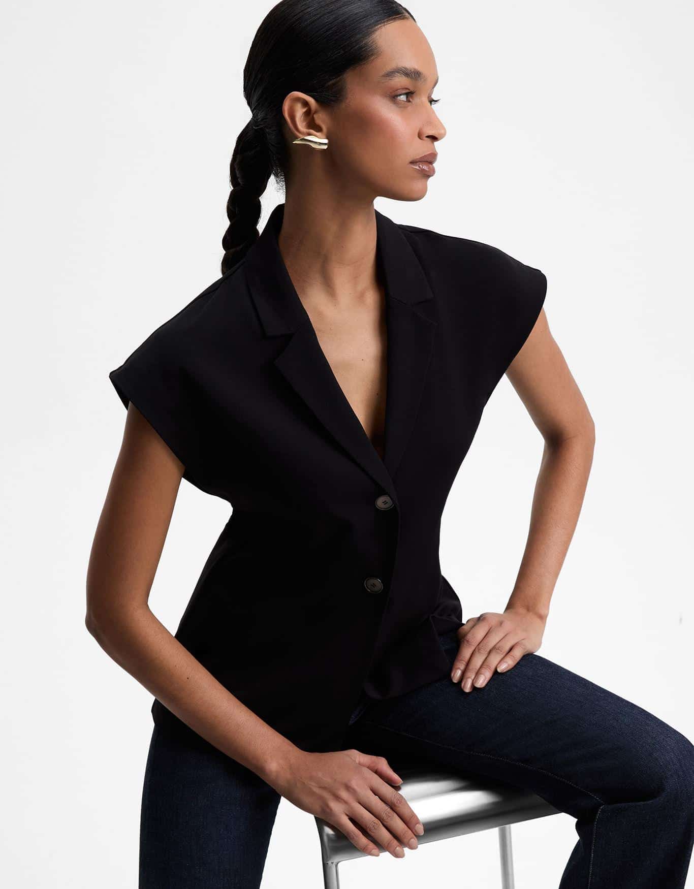 Blusa Colete Alfaiatada