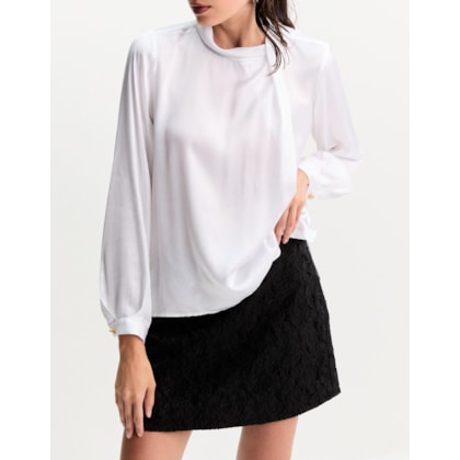 Blusa Detalhe Gola Offwhite