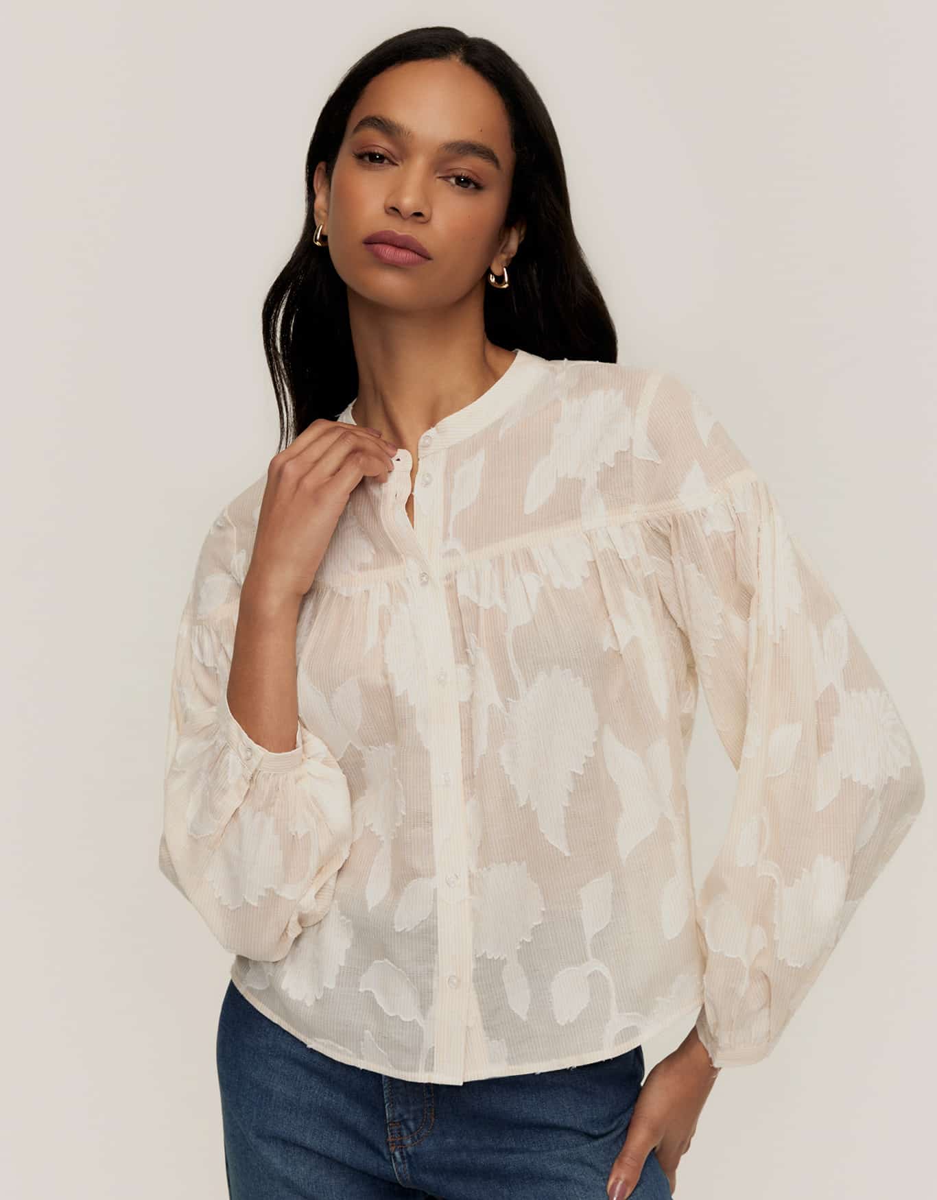 Blusa Fio Tinto Jacquard Castanha