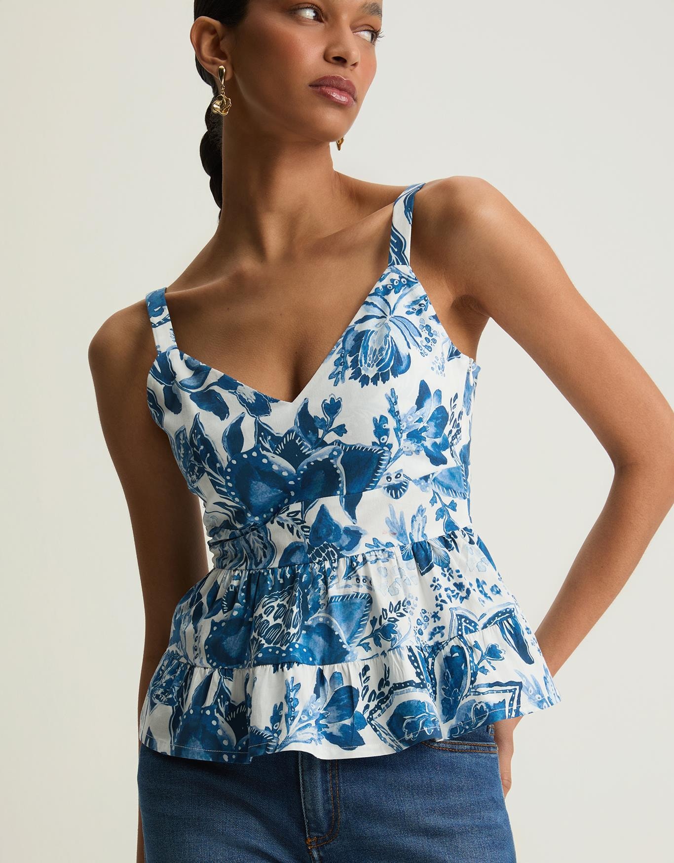 Blusa Floral Indigo
