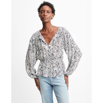 Blusa Floral Renda Off