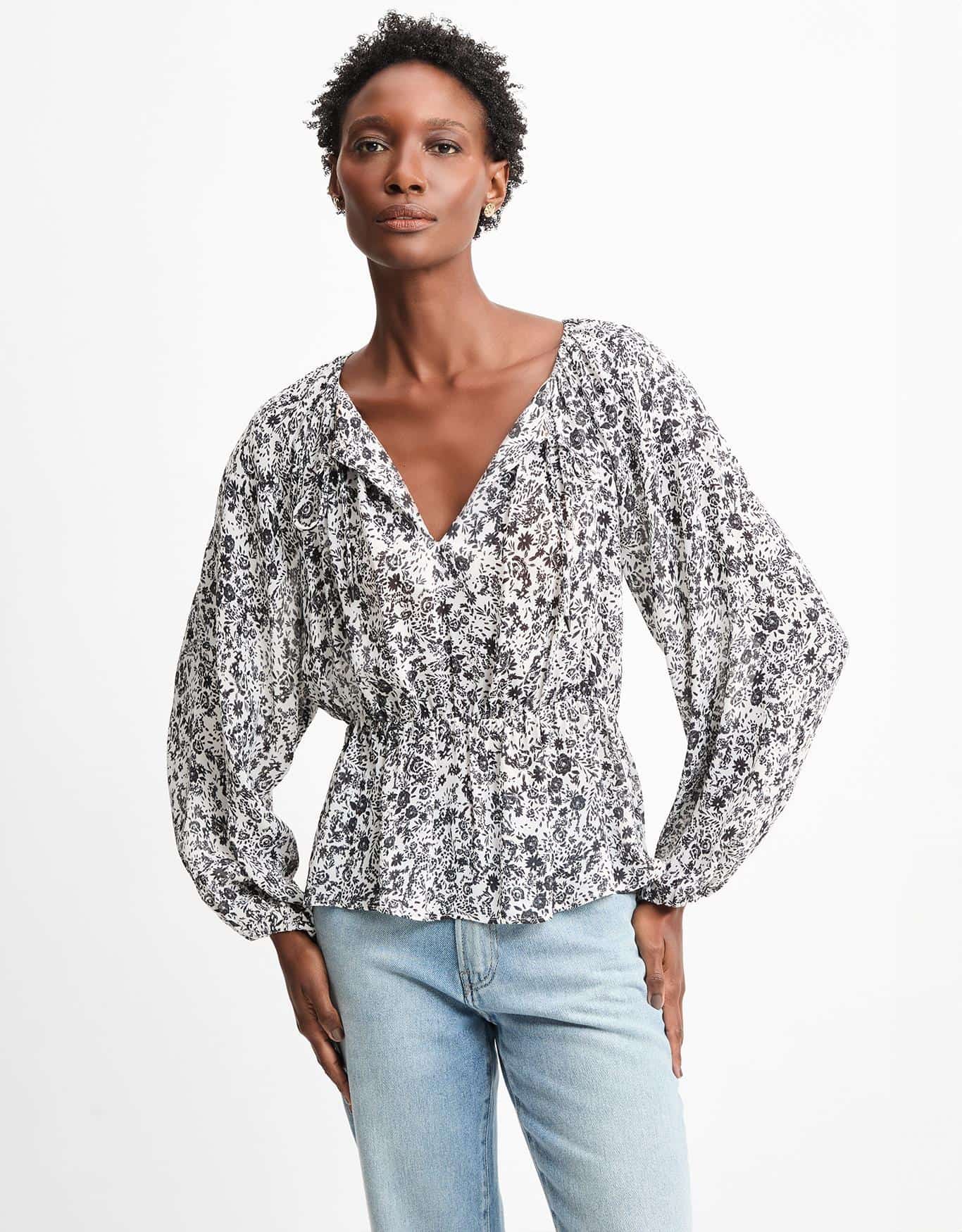 Blusa Floral Renda Off