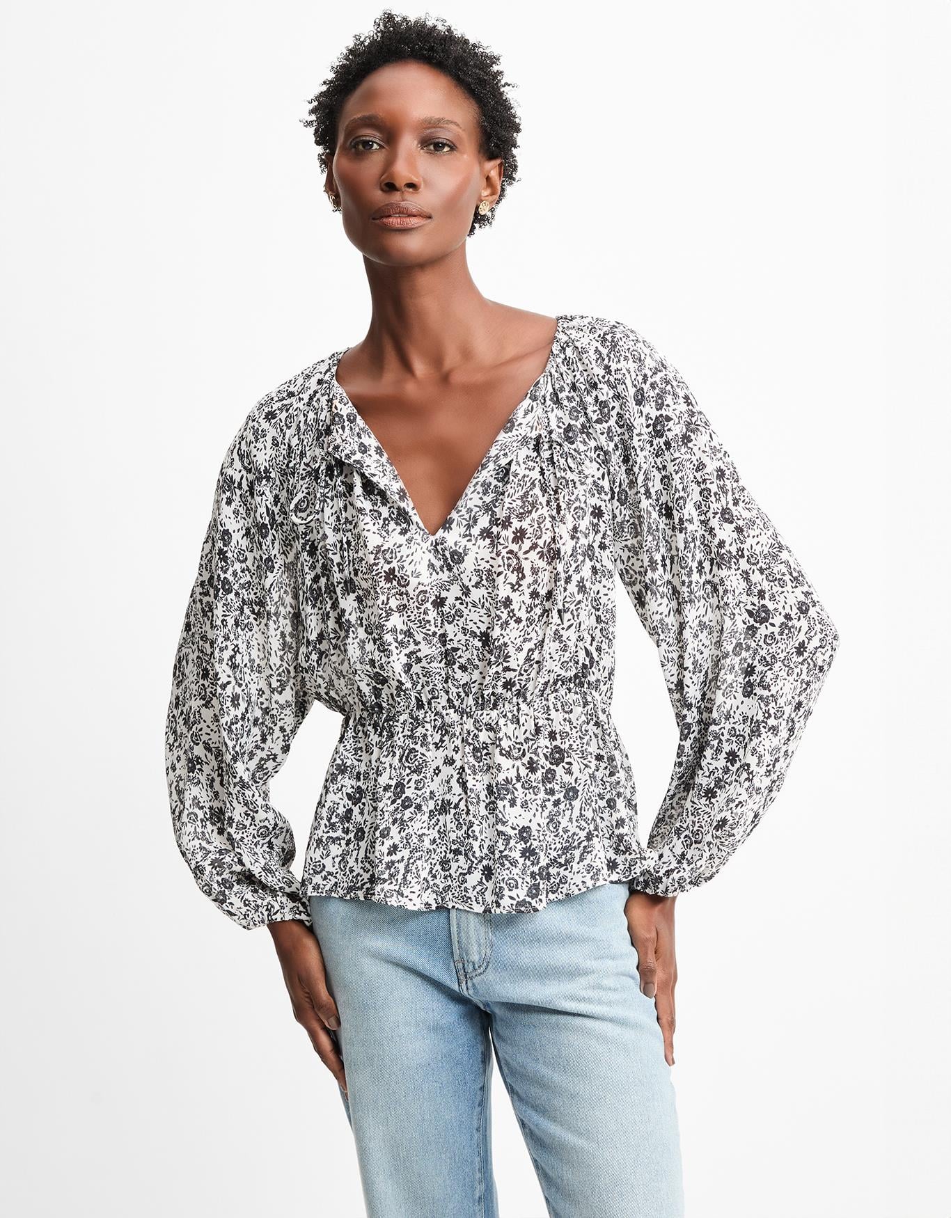 Blusa Floral Renda Off