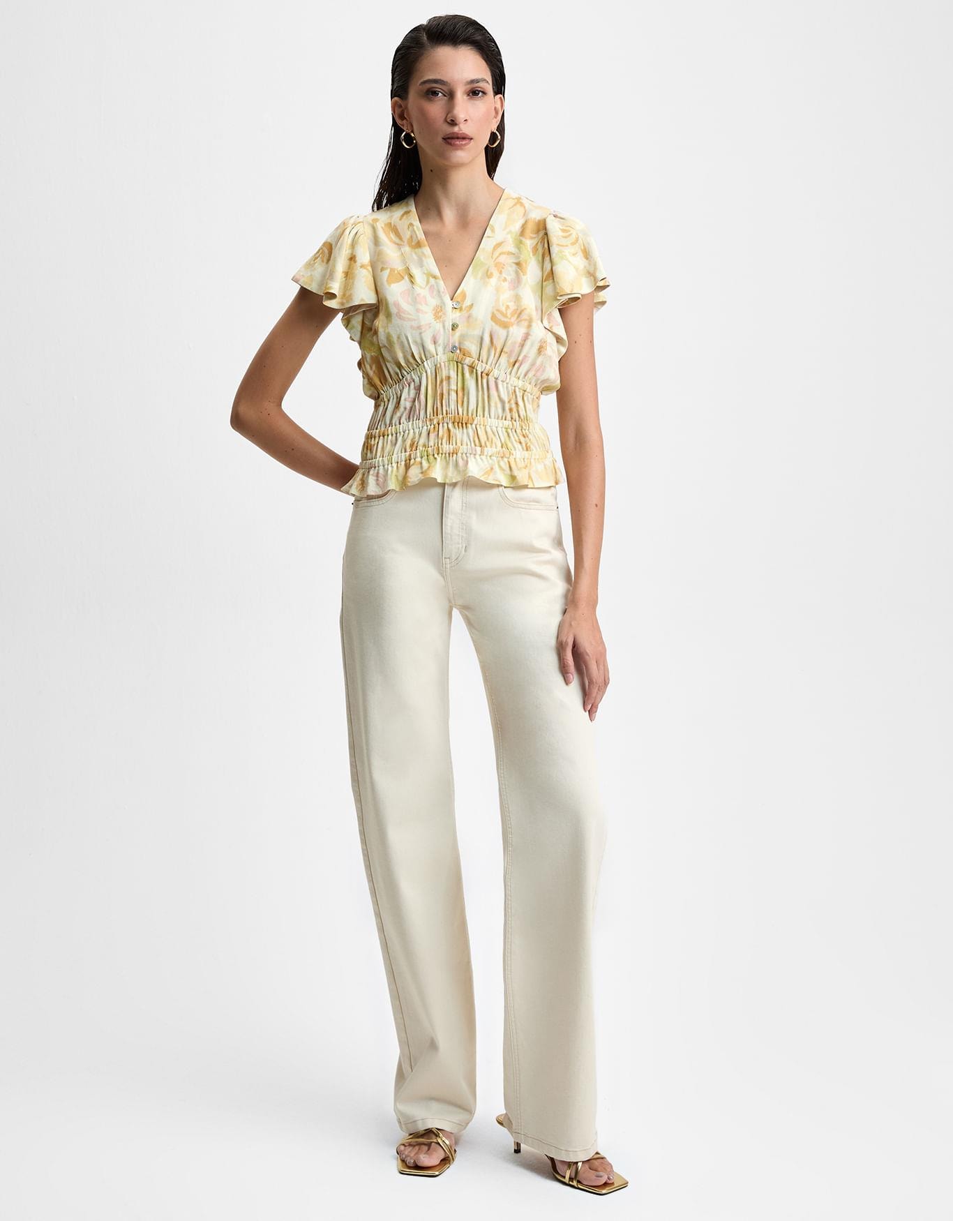 Blusa Floral Textura