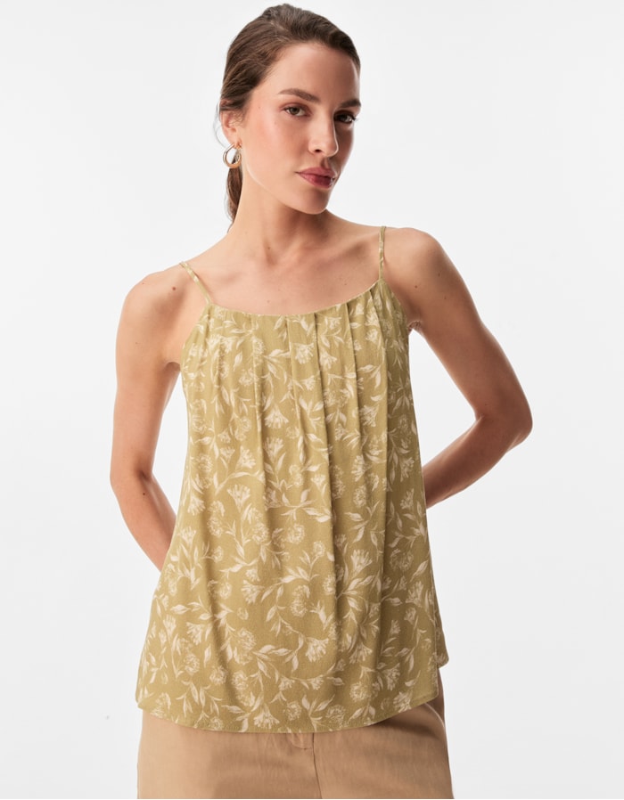 Shoulder — Blusa Floral Verde