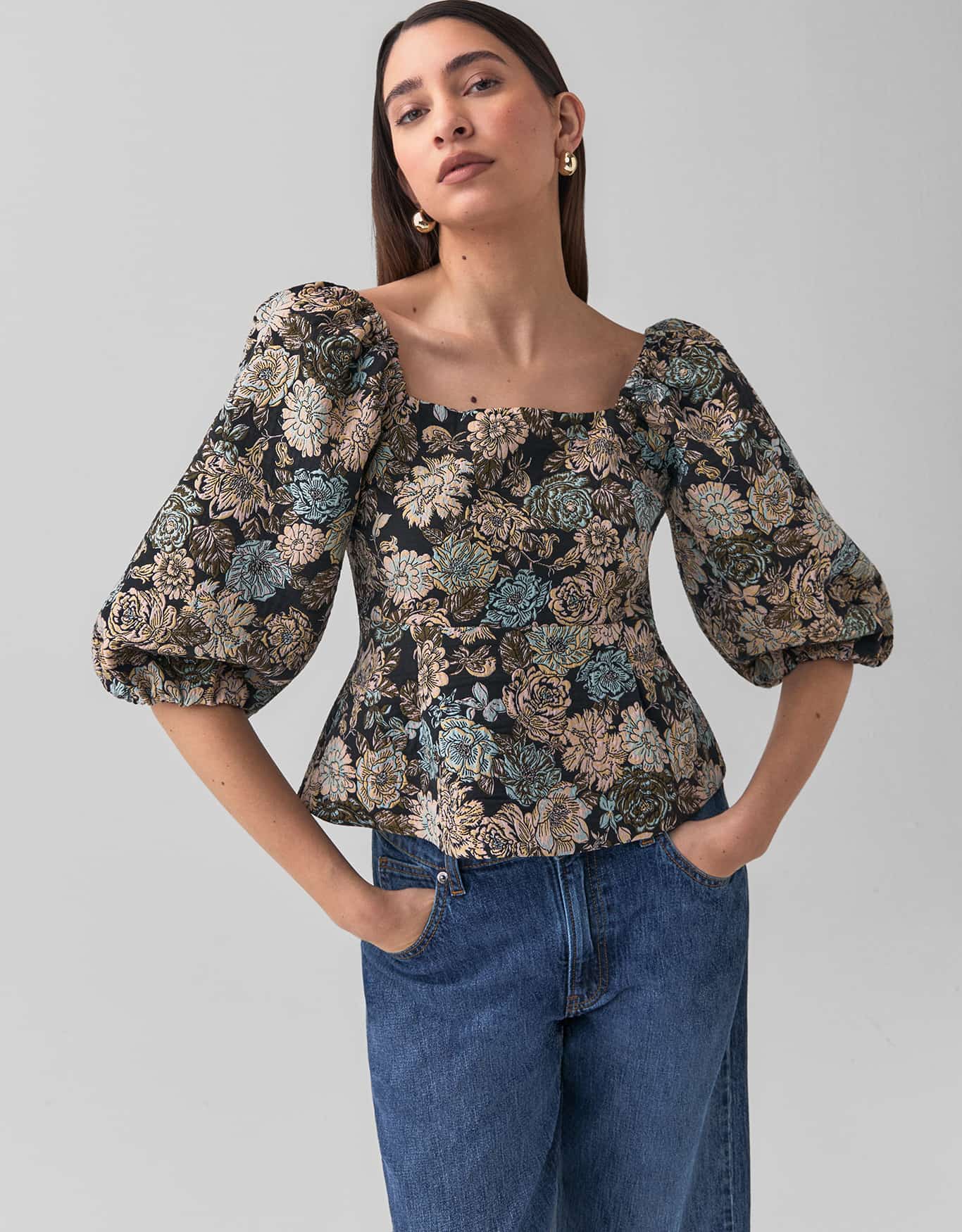 Blusa Flores Leves Jacquard